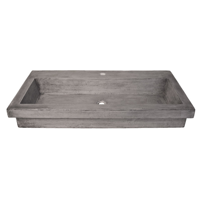 Trough Stone Rectangular DropIn Bathroom Sink & Reviews Joss & Main